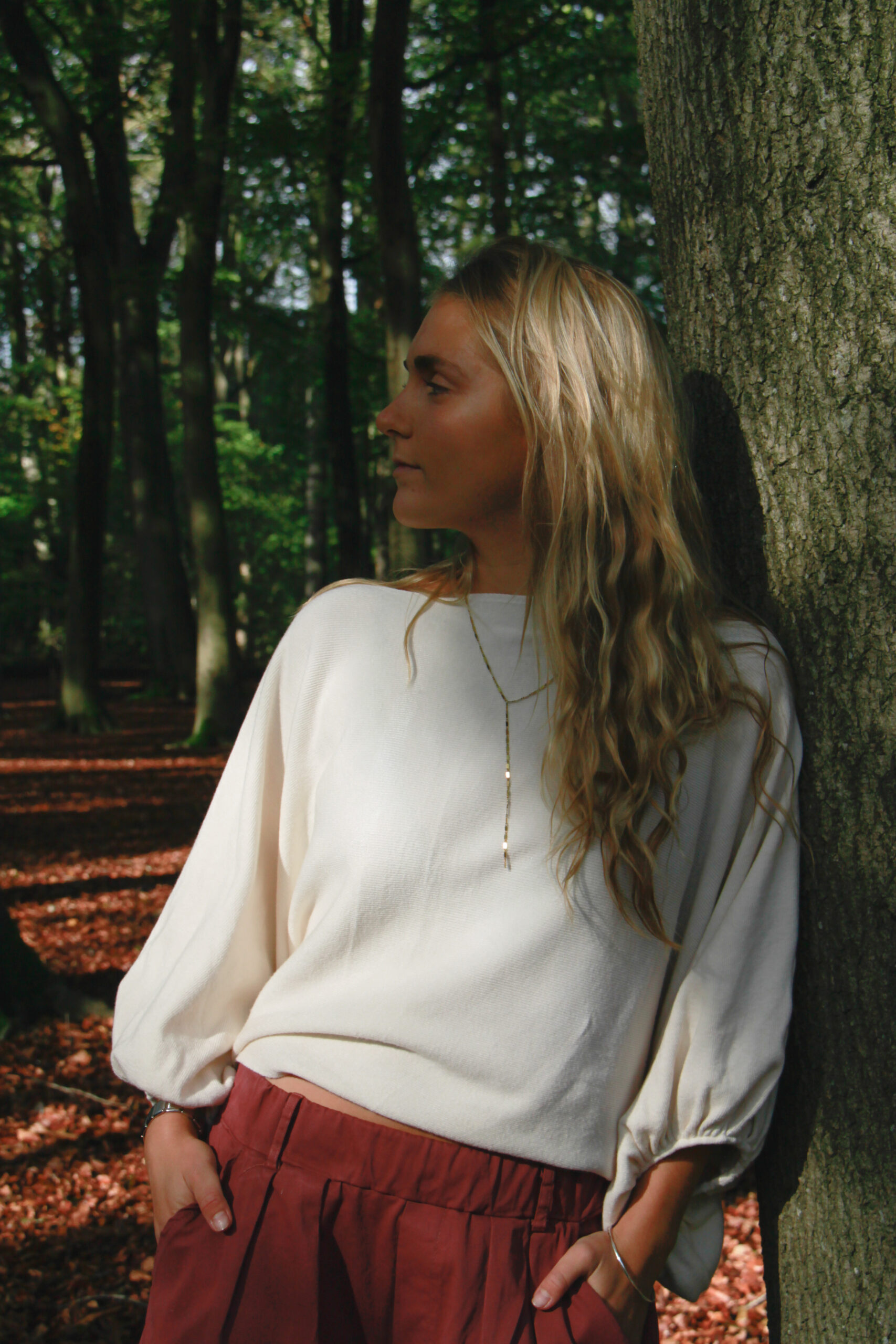 DELPHINE LOOSE KNIT TOP ECRU